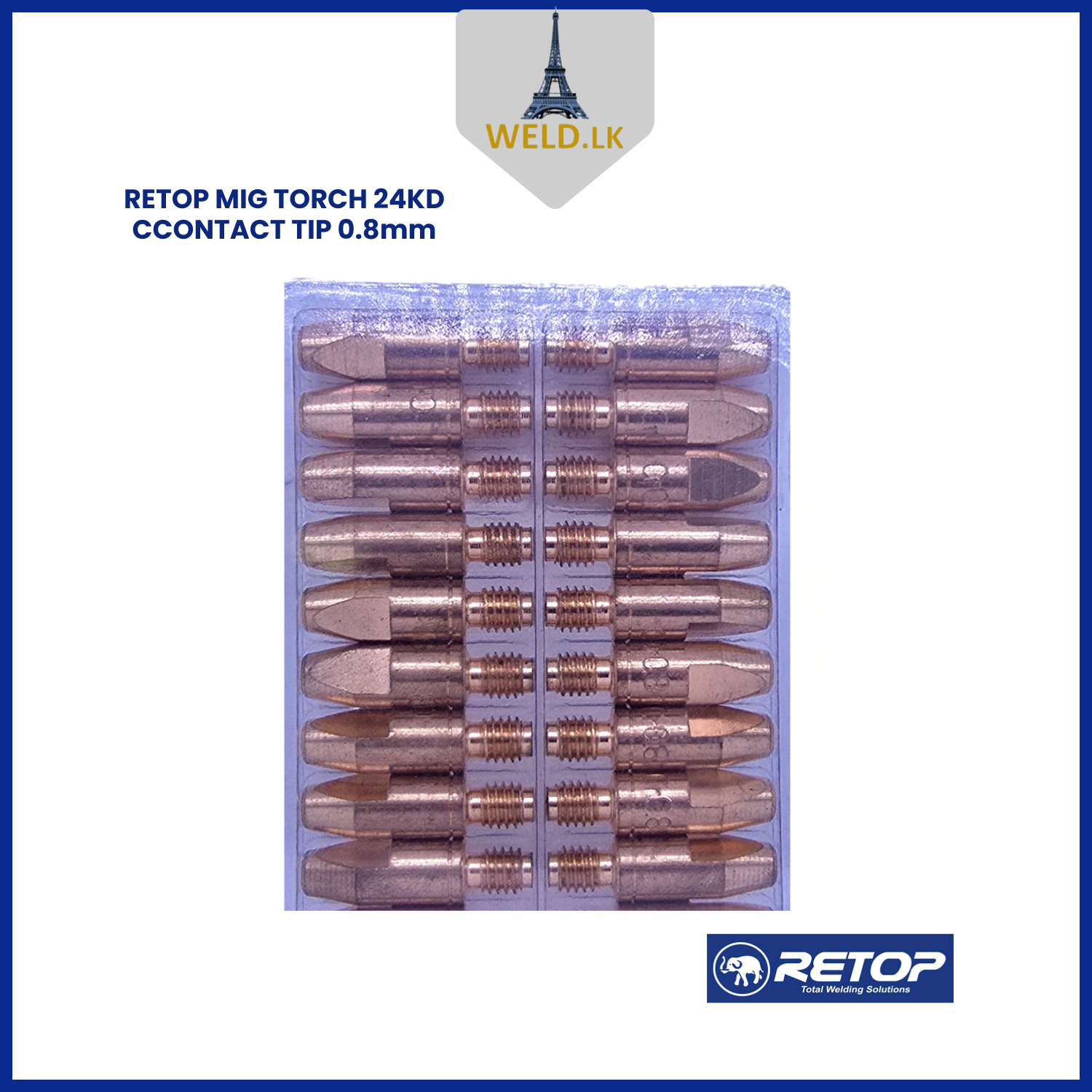 RETOP MIG TORCH 24KD CONTACT TIP 0.8mm
