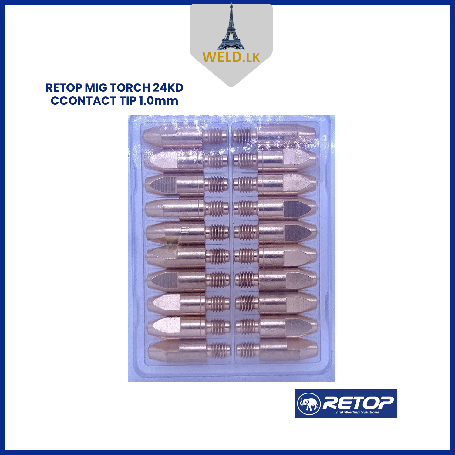 RETOP MIG TORCH 24KD CONTACT TIP 1.0mm