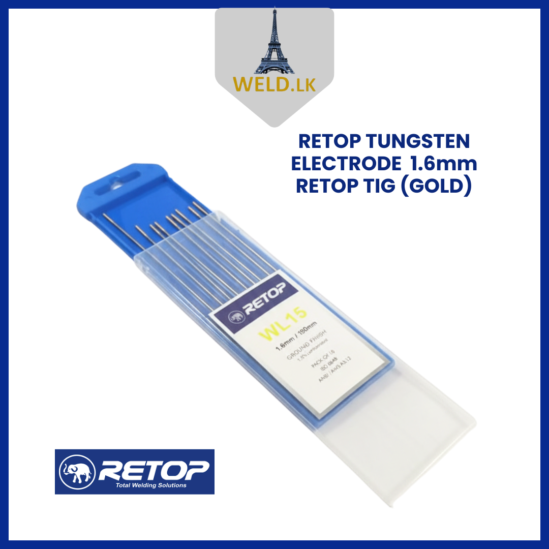 RETOP TUNGSTEN ELECTRODE 1.6mm TIG Welding  (GOLD)