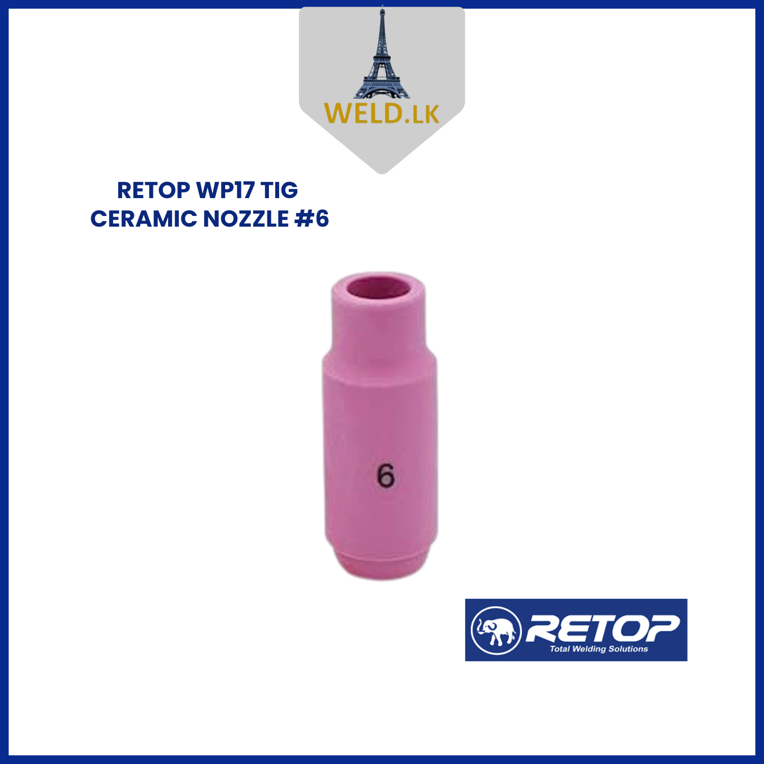 RETOP WP17 TIG CERAMIC NOZZLE #6