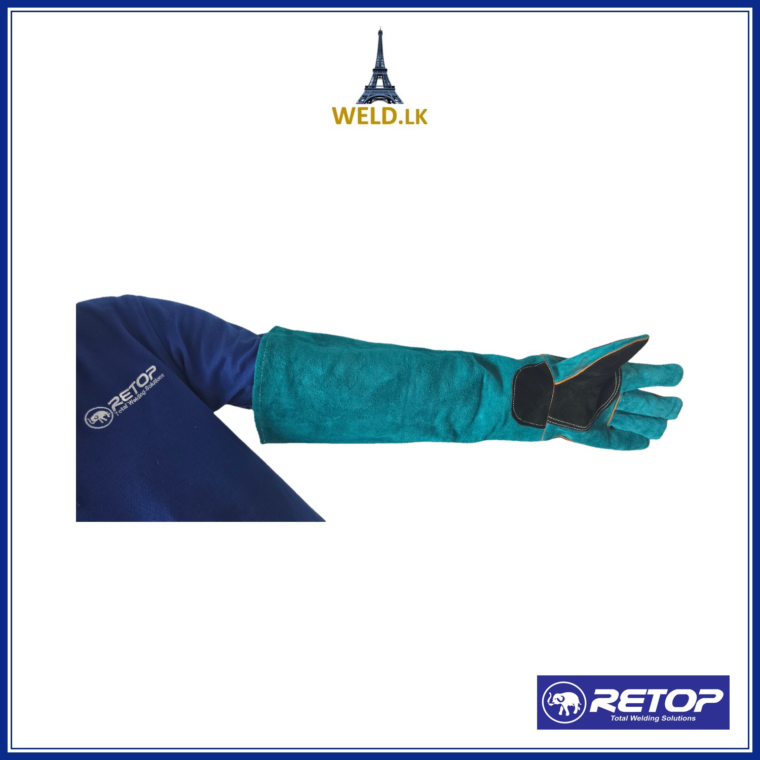 RETOP Welding gloves Long (blue, 60cm)