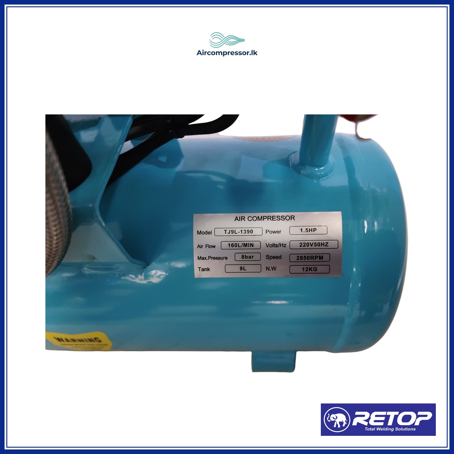 RETOP AIR COMPRESSOR 9L OIL-FREE 1.5HP image 2