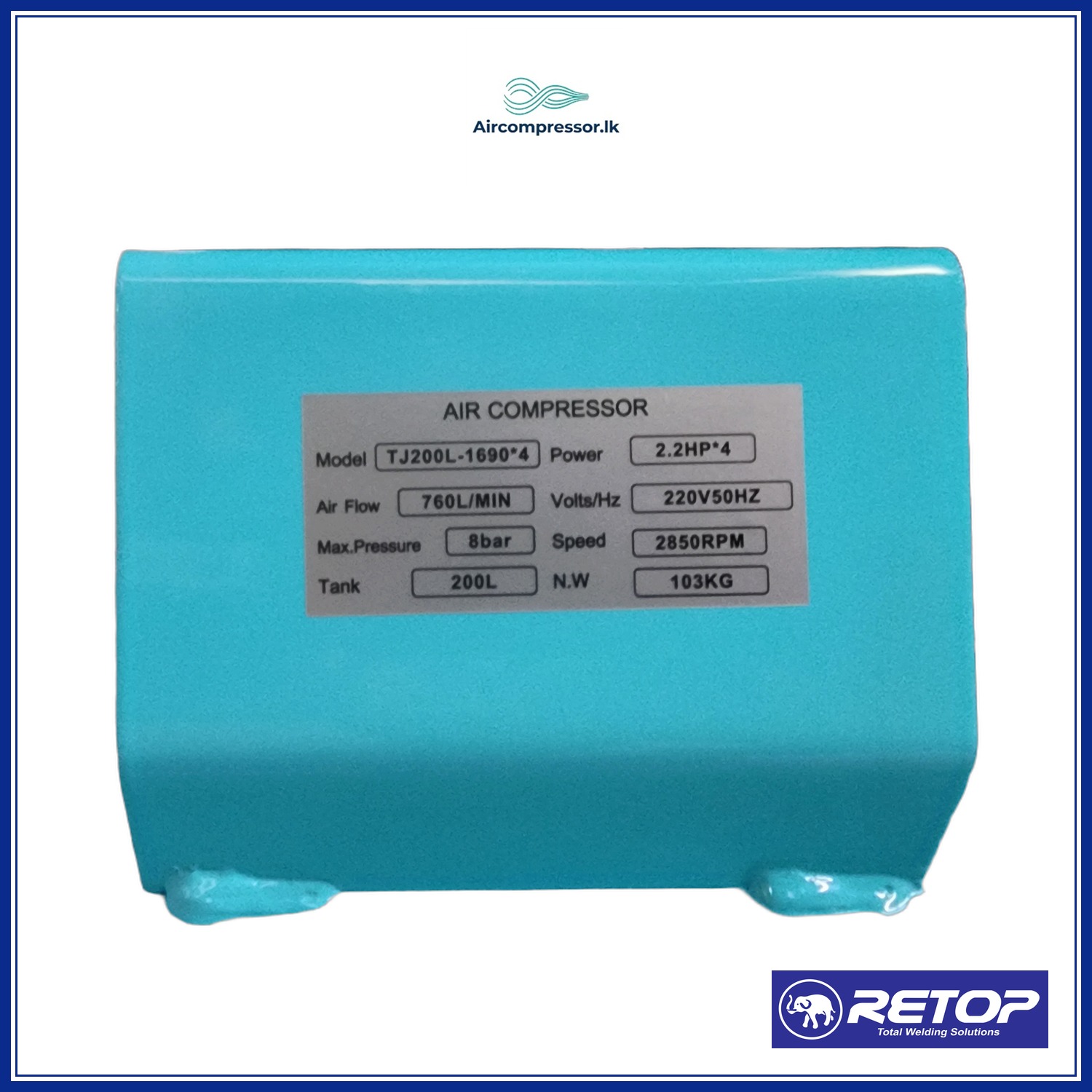 RETOP AIR COMPRESSOR 200L OIL-FREE 8.8HP image 3